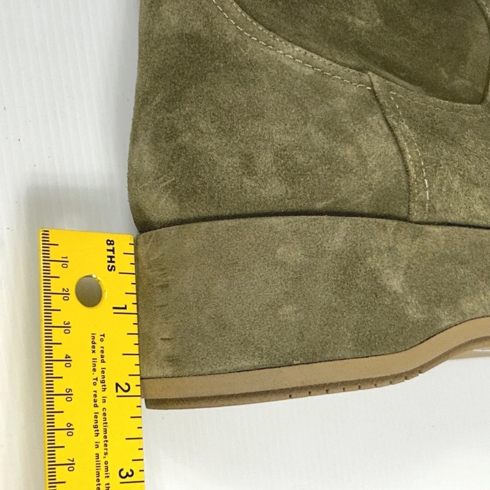Paloma Barcelo Size 40 US 9.5 Olive Green Suede Over the Knee Platform Boots NEW